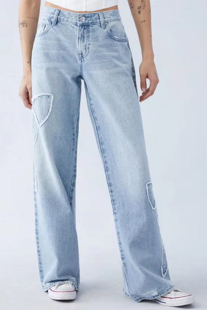 Streetwear New Fashion Bow Embroidered Baggy Jeans Women Y2K Harajuku Vintage Popular Casual Gothic High Waist Wide Leg Pants
