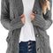 Women'S 2024 Fall Long Sleeve Cable Knit Sweater Open Front Cardigan Button Loose Outerwear
